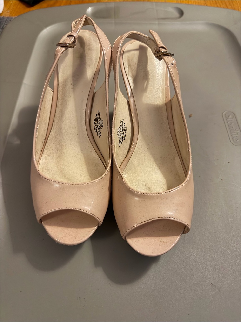 Nine West Blush Peep-Toe Slingback Heels